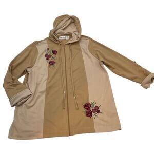 Country Store, hoodie, jacket, embroidered floral Cozy Granny Cottage Core Sz 1X